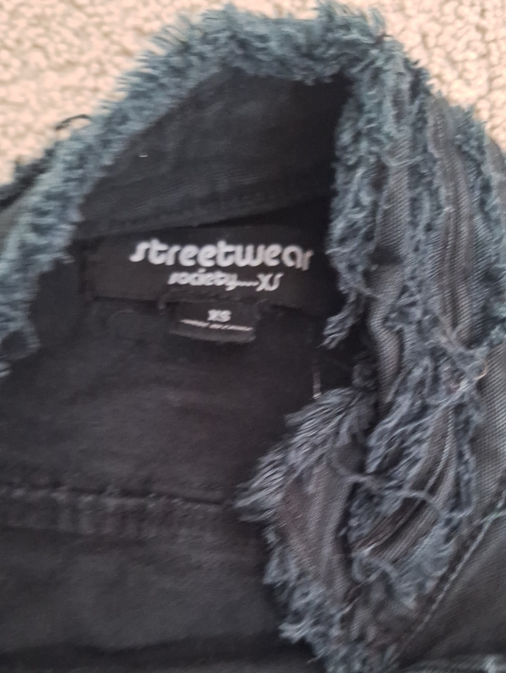 Streetwear Society Black Distressed Cropped Jacket - Picture 2 of 3